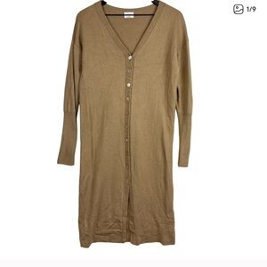 Wilfred Aritzia Wool Utopia Cardigan Long Sweater Dress Beige - S